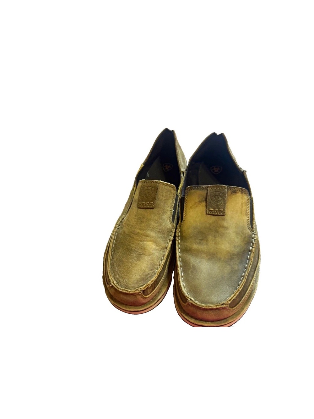 Ariat Mens Cruiser Bomber Brown Leather Slip On Casual Shoes 11D Moc Toe Loafer